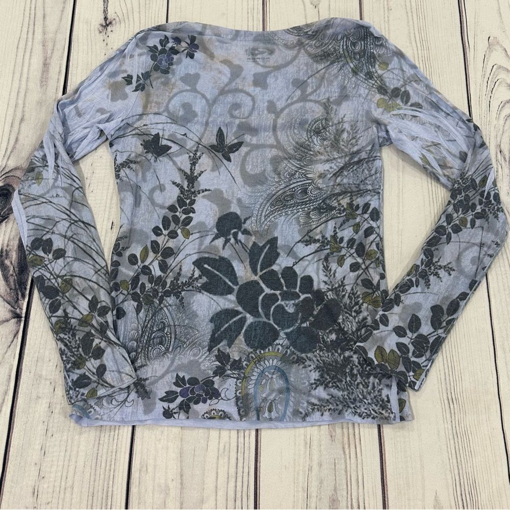 Roper Western Floral Paisley Long Sleeve Top Women's Size Medium - Picture 2 of 7